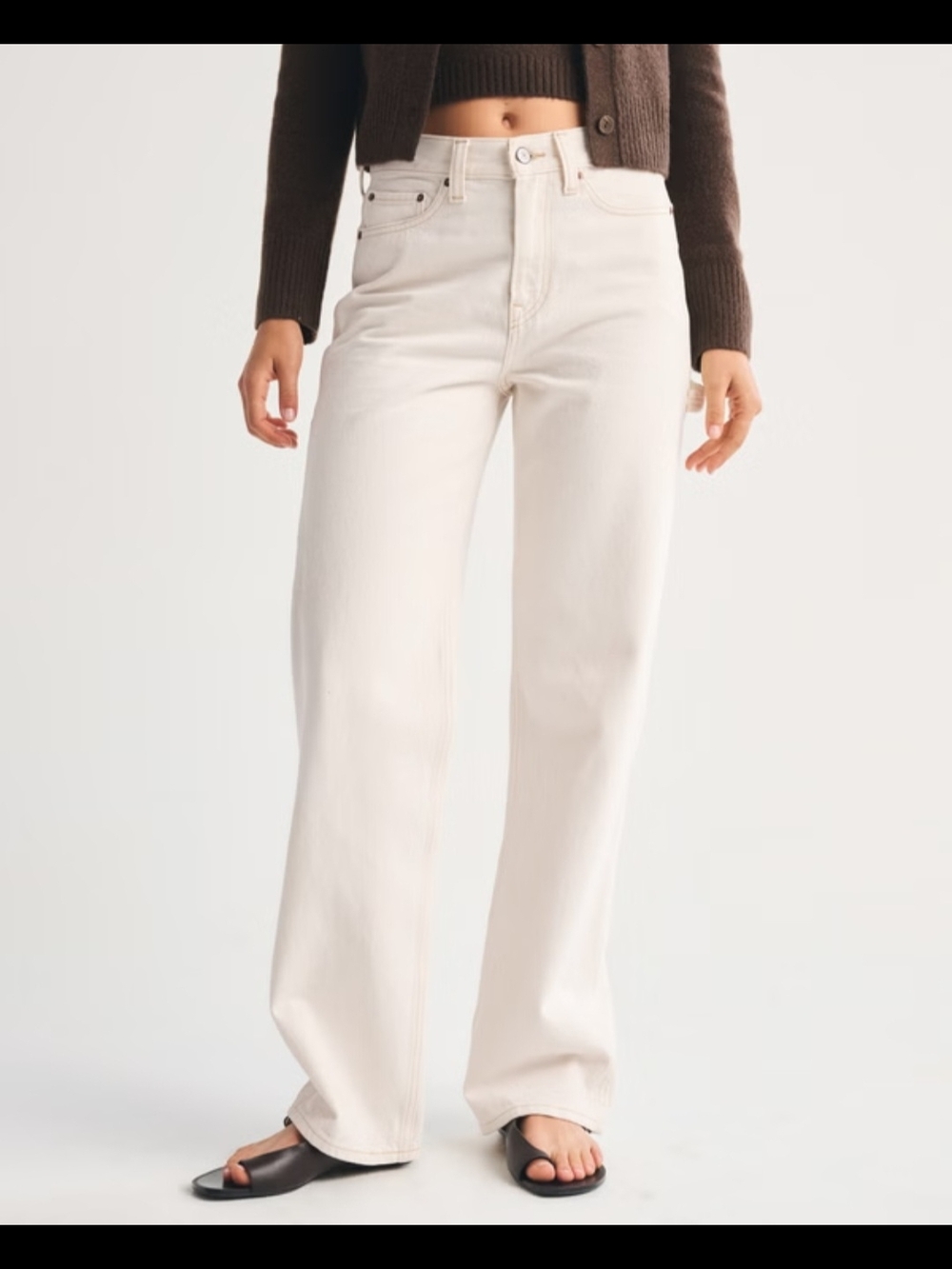 Abercrombie & Fitch Mid-rise Slouchy Jean Light Wash Denim White Size 29